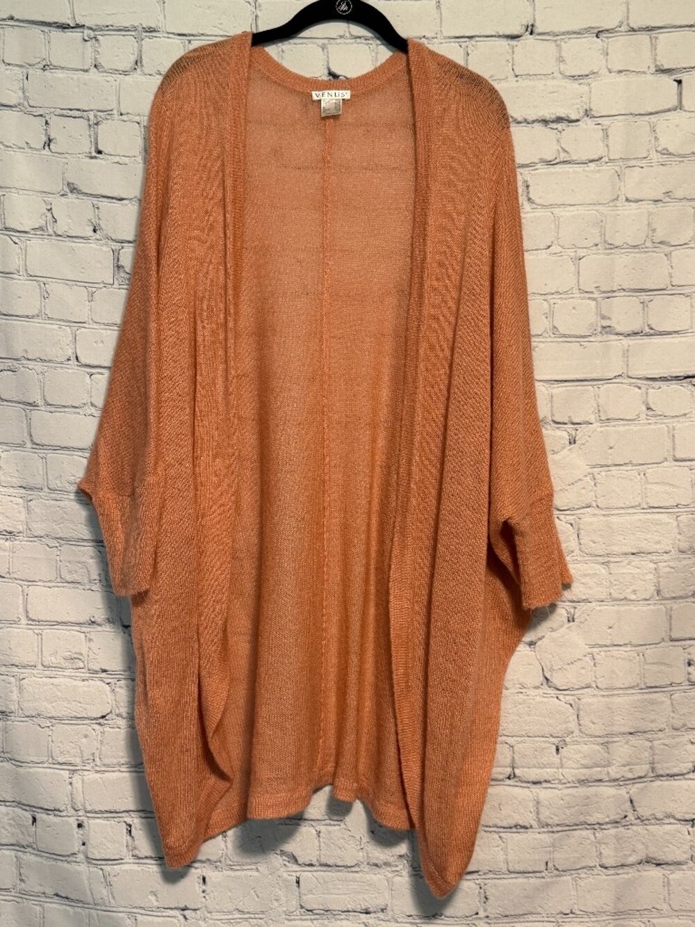 Venus Women's Open Front Cardigan Size 1X Pink Batwing Sleeves